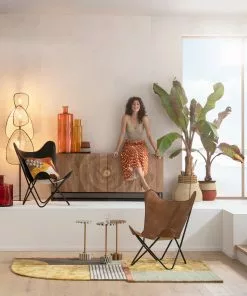 Kare Design California Nahkainen Lepakkotuoli, Nojatuoli, Ruskea -Huonekalu kauppa fotel brazowy skora naturalna 70x93 cm 12