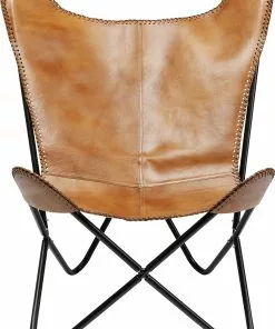 Kare Design California Nahkainen Lepakkotuoli, Nojatuoli, Ruskea -Huonekalu kauppa fotel brazowy skora naturalna 70x93 cm 2