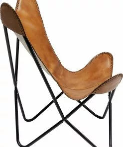 Kare Design California Nahkainen Lepakkotuoli, Nojatuoli, Ruskea -Huonekalu kauppa fotel brazowy skora naturalna 70x93 cm 3