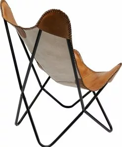 Kare Design California Nahkainen Lepakkotuoli, Nojatuoli, Ruskea -Huonekalu kauppa fotel brazowy skora naturalna 70x93 cm 4