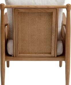 Kare Design Cane Tuoli Käsinojilla - Saarni Massiivipuuta, Kangasverhoilu -Huonekalu kauppa fotel cane 80x83 cm drewniany poduszki kremowe 5