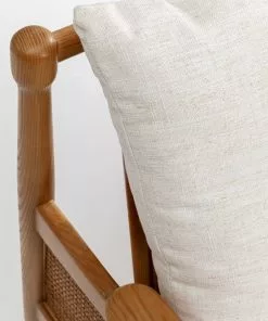 Kare Design Cane Tuoli Käsinojilla - Saarni Massiivipuuta, Kangasverhoilu -Huonekalu kauppa fotel cane 80x83 cm drewniany poduszki kremowe 6