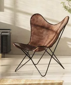 Kare Design California Nahkainen Lepakkotuoli, Nojatuoli, Tummanruskea