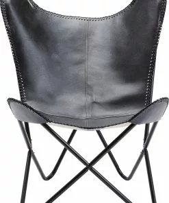 Kare Design California Nahkainen Lepakkotuoli, Nojatuoli, Musta -Huonekalu kauppa fotel czarny skora naturalna 70x93 cm 2