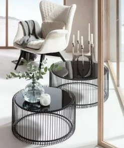 Kare Design Tudor Bouclé Nojatuoli, Kermanvärinen -Huonekalu kauppa fotel do salonu uszak tkanina boucle kremowa nogi czarne drewniane 12