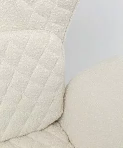 Kare Design Tudor Bouclé Nojatuoli, Kermanvärinen -Huonekalu kauppa fotel do salonu uszak tkanina boucle kremowa nogi czarne drewniane 9