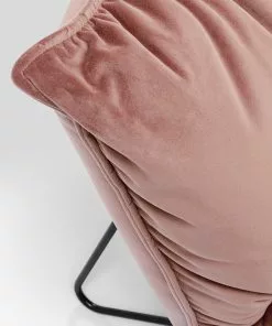 Kare Design Port Pino Nojatuoli, Roosa -Huonekalu kauppa fotel do salonu welurowy rozowy nogi metalowe czarne 7