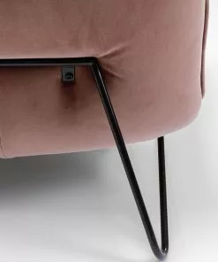 Kare Design Port Pino Nojatuoli, Roosa -Huonekalu kauppa fotel do salonu welurowy rozowy nogi metalowe czarne 8