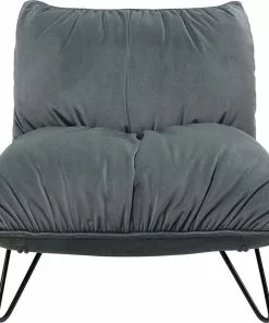 Kare Design Port Pino Nojatuoli, Harmaa -Huonekalu kauppa fotel do salonu welurowy szary nogi metalowe czarne 2