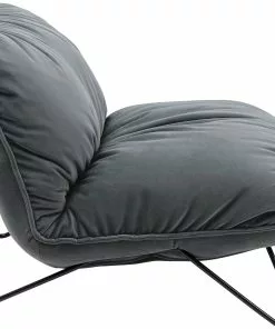 Kare Design Port Pino Nojatuoli, Harmaa -Huonekalu kauppa fotel do salonu welurowy szary nogi metalowe czarne 3