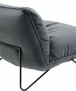 Kare Design Port Pino Nojatuoli, Harmaa -Huonekalu kauppa fotel do salonu welurowy szary nogi metalowe czarne 4