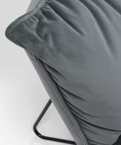 Kare Design Port Pino Nojatuoli, Harmaa -Huonekalu kauppa fotel do salonu welurowy szary nogi metalowe czarne 7