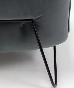 Kare Design Port Pino Nojatuoli, Harmaa -Huonekalu kauppa fotel do salonu welurowy szary nogi metalowe czarne 8