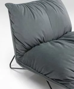 Kare Design Port Pino Nojatuoli, Harmaa -Huonekalu kauppa fotel do salonu welurowy szary nogi metalowe czarne 9