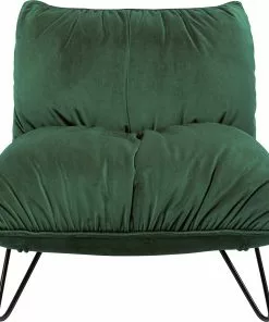 Kare Design Port Pino Nojatuoli, Vihreä -Huonekalu kauppa fotel do salonu welurowy zielony nogi metalowe czarne 2