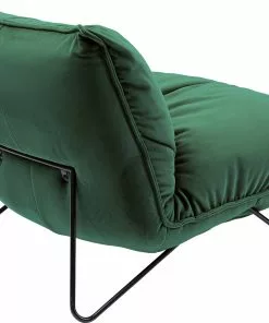 Kare Design Port Pino Nojatuoli, Vihreä -Huonekalu kauppa fotel do salonu welurowy zielony nogi metalowe czarne 4