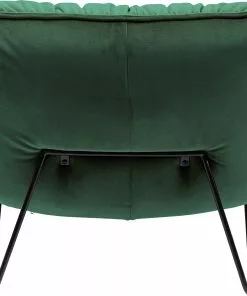 Kare Design Port Pino Nojatuoli, Vihreä -Huonekalu kauppa fotel do salonu welurowy zielony nogi metalowe czarne 5