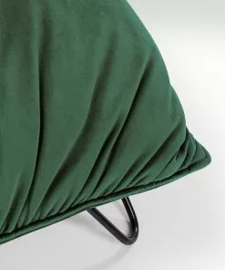 Kare Design Port Pino Nojatuoli, Vihreä -Huonekalu kauppa fotel do salonu welurowy zielony nogi metalowe czarne 6