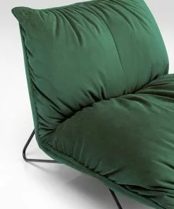 Kare Design Port Pino Nojatuoli, Vihreä -Huonekalu kauppa fotel do salonu welurowy zielony nogi metalowe czarne 9