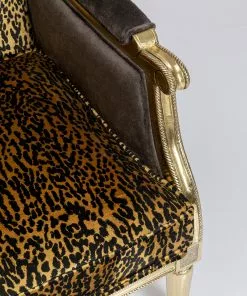 Kare Design Regency Leo Nojatuoli - Leopardikuvio, Kulta -Huonekalu kauppa fotel glamour do salonu panterka rama zlota 70x98 cm 11