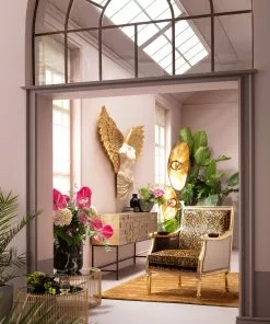 Kare Design Regency Leo Nojatuoli - Leopardikuvio, Kulta -Huonekalu kauppa fotel glamour do salonu panterka rama zlota 70x98 cm 12