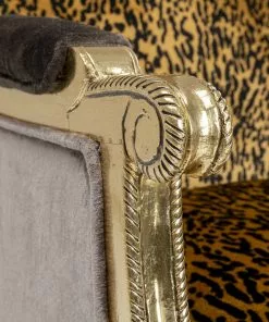 Kare Design Regency Leo Nojatuoli - Leopardikuvio, Kulta -Huonekalu kauppa fotel glamour do salonu panterka rama zlota 70x98 cm 6