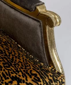 Kare Design Regency Leo Nojatuoli - Leopardikuvio, Kulta -Huonekalu kauppa fotel glamour do salonu panterka rama zlota 70x98 cm 8