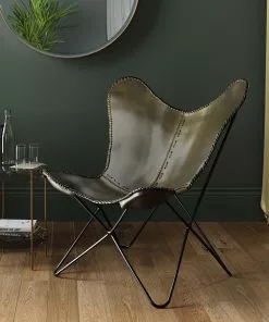 Kare Design California Nahkainen Lepakkotuoli, Nojatuoli, Khaki