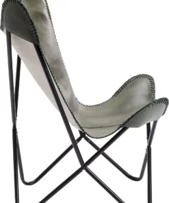 Kare Design California Nahkainen Lepakkotuoli, Nojatuoli, Khaki -Huonekalu kauppa fotel khaki skora naturalna 70x93 cm 3