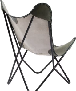 Kare Design California Nahkainen Lepakkotuoli, Nojatuoli, Khaki -Huonekalu kauppa fotel khaki skora naturalna 70x93 cm 4