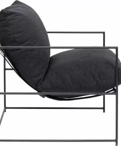 Kare Design Cuby Nojatuoli, Harmaa -Huonekalu kauppa fotel loft tapicerka szara nogi stalowe czarne 71x85 cm 3