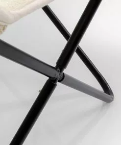 Kare Design California Lepakkotuoli, Nojatuoli, Kermanvärinen -Huonekalu kauppa fotel motyl kremowy z czarnymi stalowymi nogami 70x93 cm 7