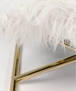 Kare Design Mr. Fluffy Nojatuoli -Huonekalu kauppa fotel mr fluffy 68x87 cm bialo zloty 5