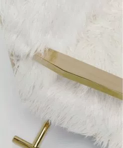 Kare Design Mr. Fluffy Nojatuoli -Huonekalu kauppa fotel mr fluffy 68x87 cm bialo zloty 6