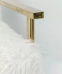 Kare Design Mr. Fluffy Nojatuoli -Huonekalu kauppa fotel mr fluffy 68x87 cm bialo zloty 7