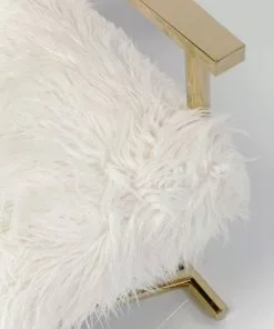 Kare Design Mr. Fluffy Nojatuoli -Huonekalu kauppa fotel mr fluffy 68x87 cm bialo zloty 8