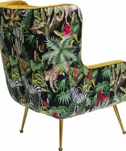 Kare Design Nonna Jungle Nojatuoli -Huonekalu kauppa fotel nonna jungle 75x102 cm kolorowy siedzisko musztardowe 4
