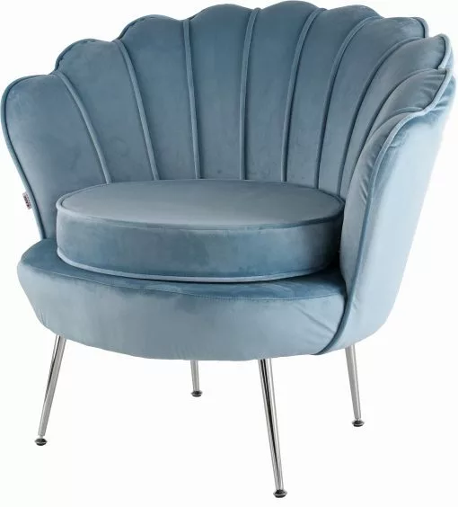 Kare Design Water Lily - Aqua, Kromi -Huonekalu kauppa fotel nowoczesny niebieski nogi srebrne 83 x 77 cm 2