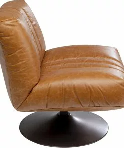 Kare Design Napa Kääntyvä Nojatuoli -Huonekalu kauppa fotel obrotowy brazowy skora semianilinowa 72x74 cm 3