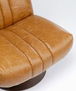 Kare Design Napa Kääntyvä Nojatuoli -Huonekalu kauppa fotel obrotowy brazowy skora semianilinowa 72x74 cm 6