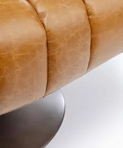 Kare Design Napa Kääntyvä Nojatuoli -Huonekalu kauppa fotel obrotowy brazowy skora semianilinowa 72x74 cm 9