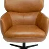 Kare Design Ottawa Kääntyvä Nojatuoli -Huonekalu kauppa fotel obrotowy brazowy skora semianilinowa podstawa czarna stalowa 75x97 cm 2