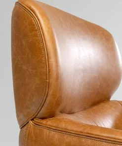 Kare Design Ottawa Kääntyvä Nojatuoli -Huonekalu kauppa fotel obrotowy brazowy skora semianilinowa podstawa czarna stalowa 75x97 cm 8