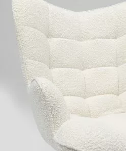 Kare Design Oscar Boucle Kääntyvä Nojatuoli, Kermanvärinen -Huonekalu kauppa fotel obrotowy do salonu tkanina boucle kremowa nogi czarne 6