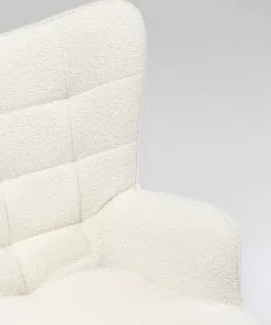 Kare Design Oscar Boucle Kääntyvä Nojatuoli, Kermanvärinen -Huonekalu kauppa fotel obrotowy do salonu tkanina boucle kremowa nogi czarne 7