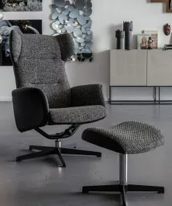 Kare Design Ohio Salt And Pepper Pyörivä Nojatuoli Rahilla