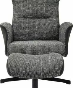 Kare Design Ohio Salt And Pepper Pyörivä Nojatuoli Rahilla -Huonekalu kauppa fotel obrotowy i stolek ohio 71x106 cm szary 7