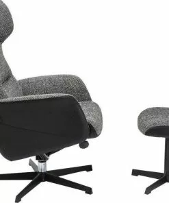 Kare Design Ohio Salt And Pepper Pyörivä Nojatuoli Rahilla -Huonekalu kauppa fotel obrotowy i stolek ohio 71x106 cm szary 8