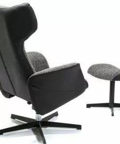 Kare Design Ohio Salt And Pepper Pyörivä Nojatuoli Rahilla -Huonekalu kauppa fotel obrotowy i stolek ohio 71x106 cm szary 9