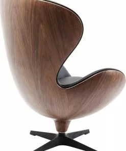 Kare Design Lounge Kääntyvä Nojatuoli, Musta/pähkinä -Huonekalu kauppa fotel obrotowy loung 43x114 cm czarno orzechowy 4